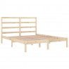 Estructura de cama doble madera maciza 135x190 cm 4