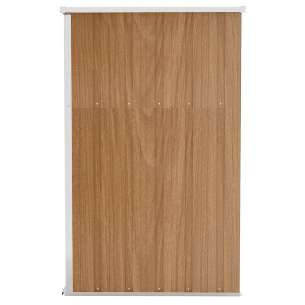 Cobertizo jardín pared acero galvanizado marrón 118x100x178 cm M 4