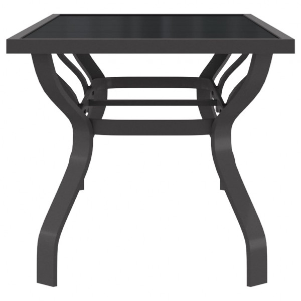 Mesa de jardim 180x80x70 cm aço e vidro cinza/preto M 4