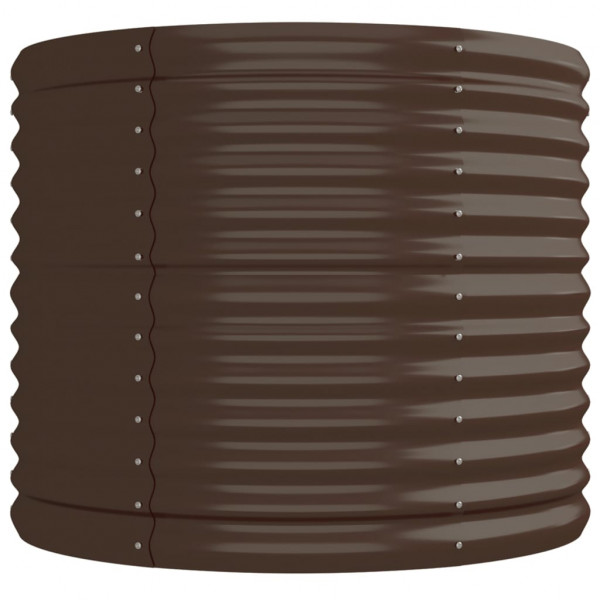 Canteiro elevado jardim 224x80x68cm aço revestido a pó castanho M 4