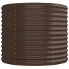 Canteiro elevado jardim 224x80x68cm aço revestido a pó castanho 4