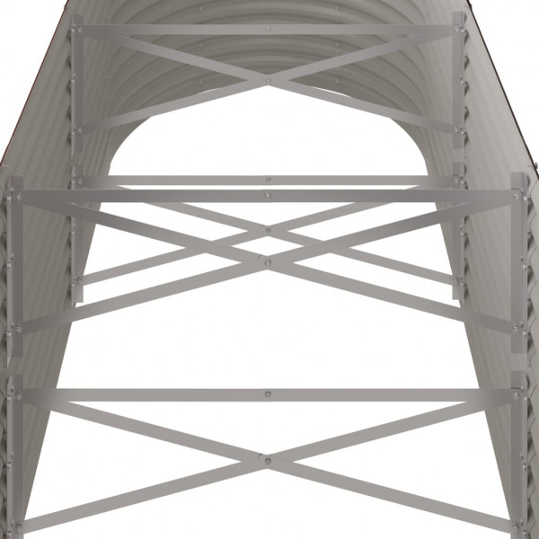 Canteiro elevado jardim 224x80x68cm aço revestido a pó castanho M 5