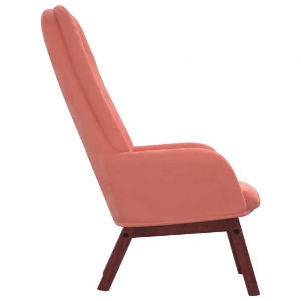 Sillón de relax de terciopelo rosa M 4