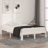 Estructura de cama madera maciza pequeña doble blanca 120x190cm 1