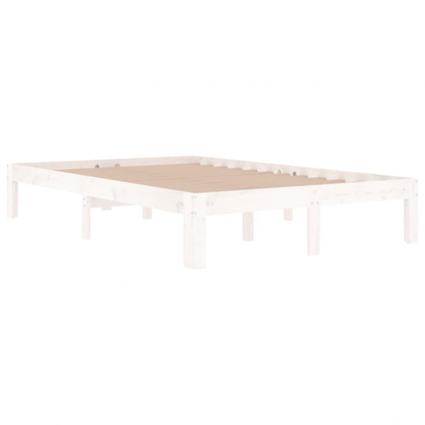Estrutura cama pequena casal 120x190 cm pinho maciço branco M 3