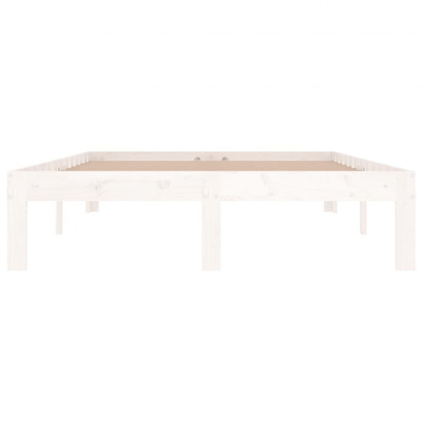 Estructura de cama madera maciza pequeña doble blanca 120x190cm M 4