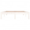 Estructura de cama madera maciza pequeña doble blanca 120x190cm 4