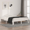 Estructura de cama madera maciza doble blanca 135x190cm 1