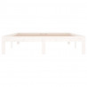 Estrutura de cama casal 135x190 cm madeira maciça branco 4