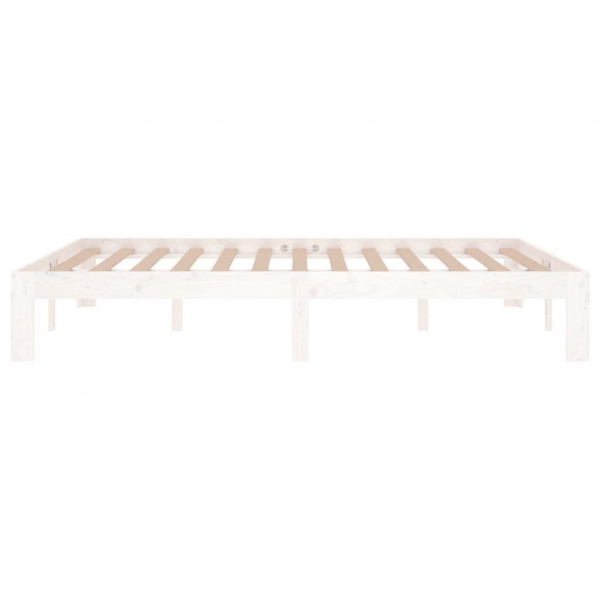 Estructura de cama madera maciza doble blanca 135x190cm M 5