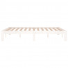 Estructura de cama madera maciza doble blanca 135x190cm 5