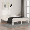 Estrutura de cama 140x190 cm pinho maciço branco 1