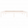 Estructura de cama de madera maciza de pino blanco 140x190 cm 4