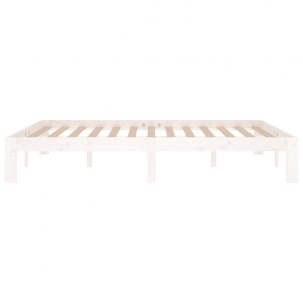 Estrutura de cama 140x190 cm pinho maciço branco M 5
