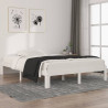 Estrutura de cama 140x200 cm pinho maciço branco 1