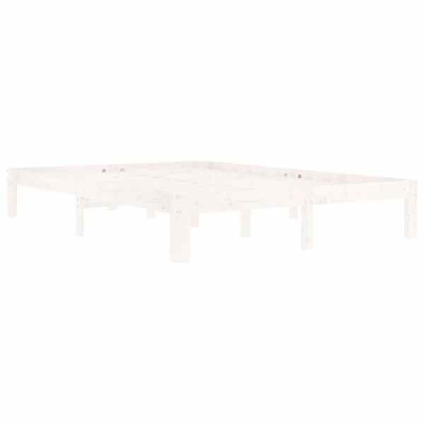 Estrutura de cama 140x200 cm pinho maciço branco M 3