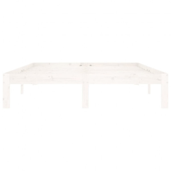 Estrutura de cama 140x200 cm pinho maciço branco M 4