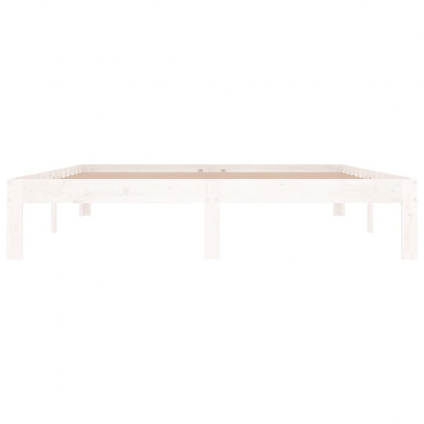 Estrutura de cama king 150x200 cm madeira maciça branco M 4