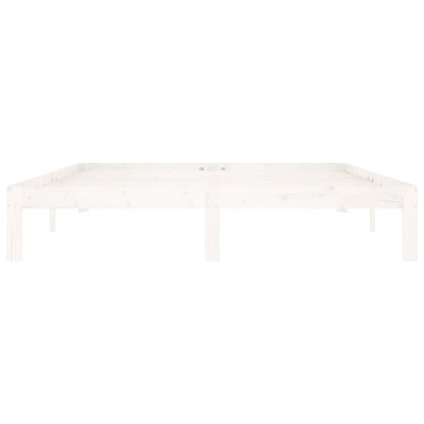 Estructura de cama de madera maciza de pino blanco 160x200 cm M 4