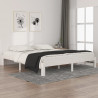 Estrutura de cama super king pinho maciço 180x200 cm branco 1
