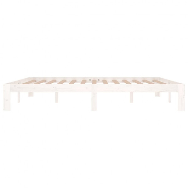 Estrutura de cama super king pinho maciço 180x200 cm branco M 5