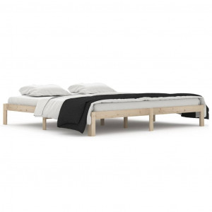Estructura de cama madera maciza de pino 200x200 cm H