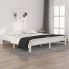 Estructura de cama madera maciza de pino blanco 200x200 cm 1