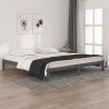 Estructura de cama madera maciza de pino gris 200x200 cm 1
