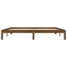 Estructura de cama madera maciza de pino marrón miel 200x200 cm 4