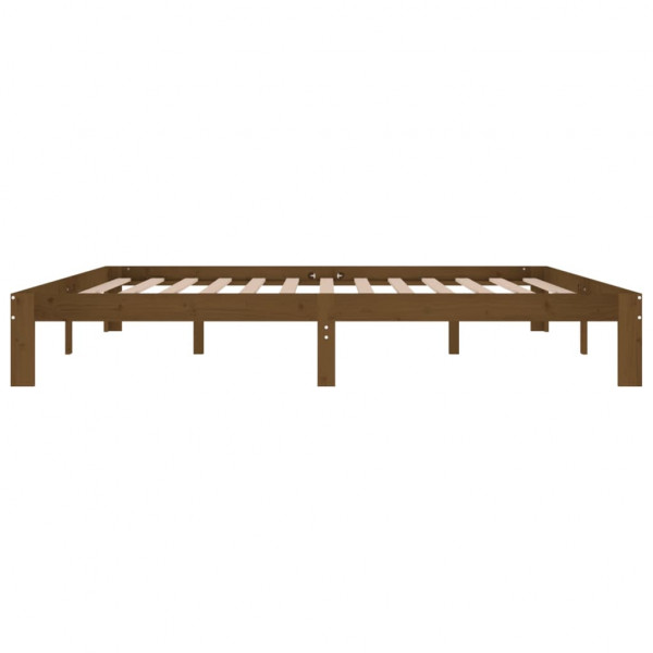 Estrutura de cama 200x200 cm pinho maciço castanho mel M 5