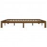Estrutura de cama 200x200 cm pinho maciço castanho mel 5