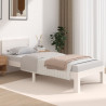 Estrutura cama pequena solteiro 75x190 cm madeira maciça branco 1