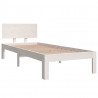 Estrutura cama pequena solteiro 75x190 cm madeira maciça branco 3