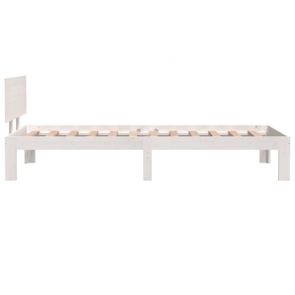 Estrutura cama pequena solteiro 75x190 cm madeira maciça branco M 5