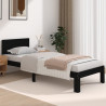 Estructura de cama individual madera maciza negro 75x190 cm 1