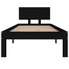Estructura de cama individual madera maciza negro 75x190 cm 4
