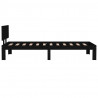 Estructura de cama individual madera maciza negro 75x190 cm 5