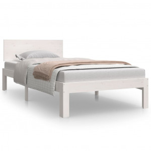 Estrutura de cama solteiro 90x190 cm madeira maciça branco H