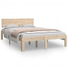 Estructura de cama doble pequeña madera maciza 120x190 cm 2