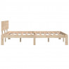 Estructura de cama doble pequeña madera maciza 120x190 cm 5