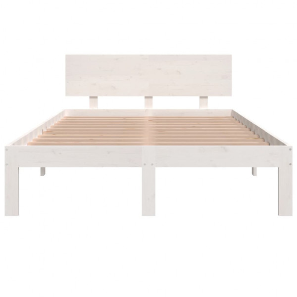 Estrutura cama pequena casal 120x190 cm pinho maciço branco M 4