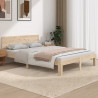 Estructura de cama doble madera maciza 135x190 cm 1