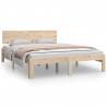 Estrutura de cama casal 135x190 cm madeira maciça 2