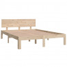 Estructura de cama doble madera maciza 135x190 cm 3