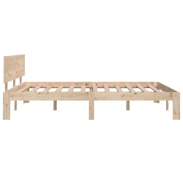 Estructura de cama doble madera maciza 135x190 cm M 5