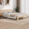 Estructura de cama de madera maciza de pino 140x190 cm 1