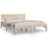 Estructura de cama de madera maciza de pino 140x190 cm 2