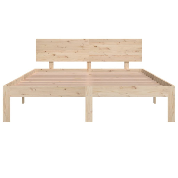 Estructura de cama de madera maciza de pino 140x190 cm M 4