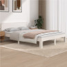 Estrutura de cama 140x190 cm pinho maciço branco 1