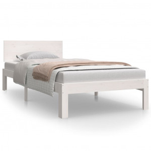 Estructura de cama madera maciza de pino blanco 90x200 cm H
